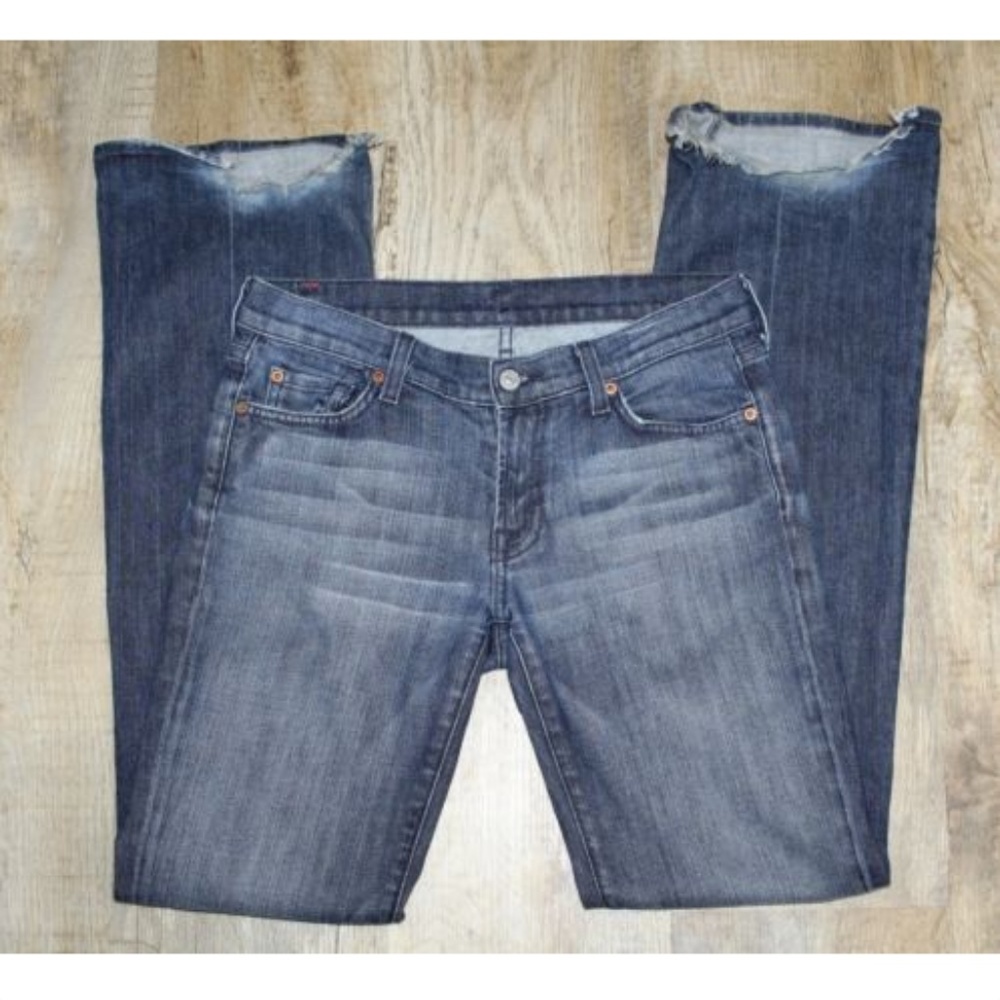 7 for all Mankind Med-Wash Bootcut Stretch Jeans